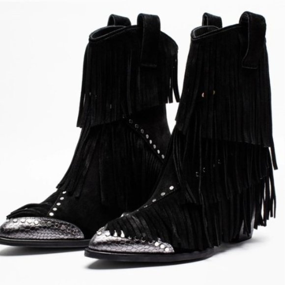 Zadig & Voltaire Shoes - Zadig and Voltaire Cara Fringe Boots Size 10 / EU 40